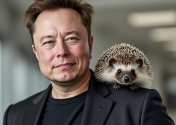 Shrub es el erizo de Elon Musk que tiene una versión tokenizada en Ethereum. Imagen generada por CriptoNoticias mediante Grok.