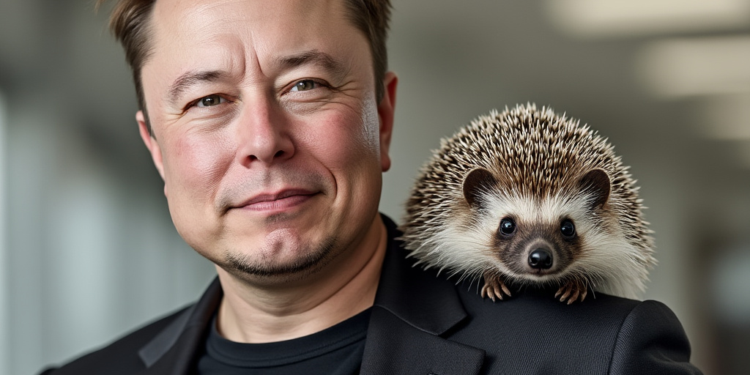 Shrub es el erizo de Elon Musk que tiene una versión tokenizada en Ethereum. Imagen generada por CriptoNoticias mediante Grok.