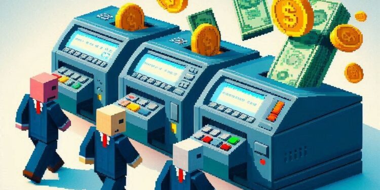 transacciones bancarias revirtiéndose, estilo minecraft
