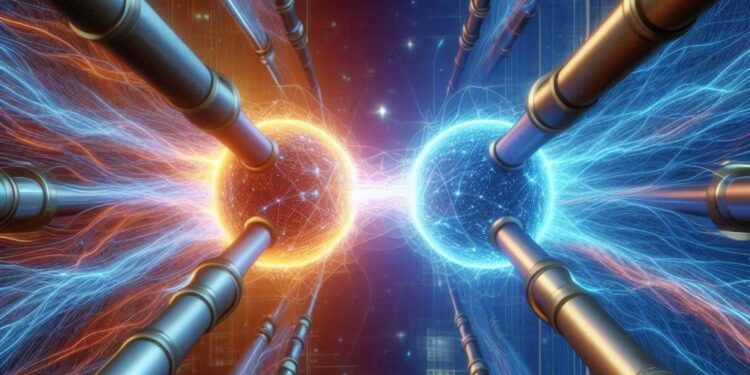 unión de dos redes virtuales, estilo de fisica cuántica