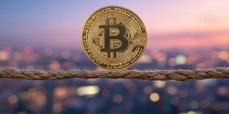 Bitcoin está en un punto de equilibrio. Fuente: imagen generada mediante Grok, por CriptoNoticias.