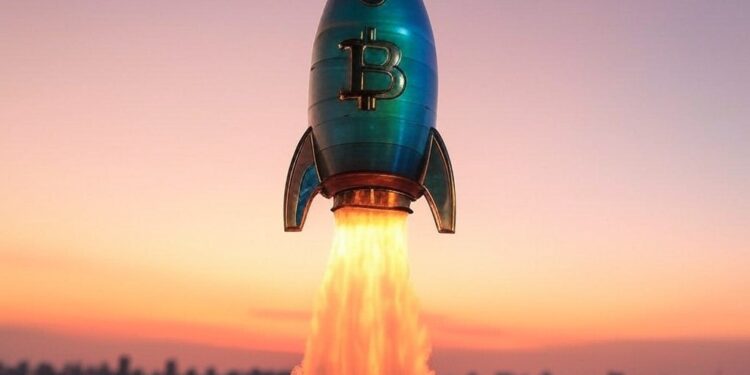 Bitcoin sube a nuevas alturas. Fuente: imagen realizada mediante Grok, por CriptoNoticias.