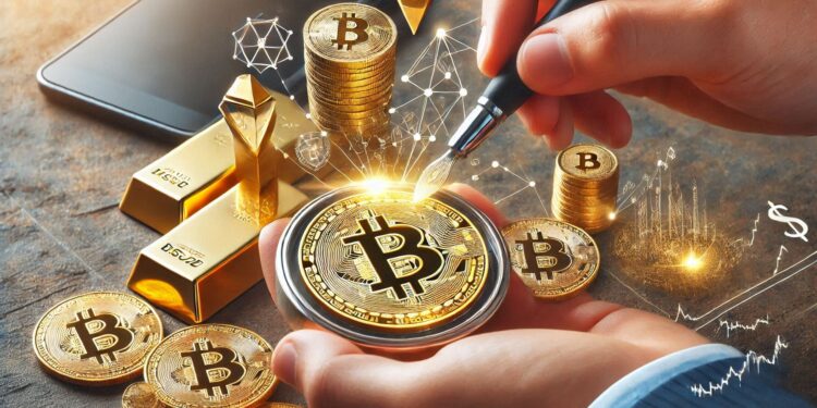 Bitcoin es apodado "oro digital". Fuente: Microsoft Designer.