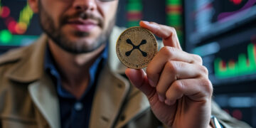 XRP es la criptomoneda emitida por Ripple Labs. Fuente: imagen generada mediante Grok, por CriptoNoticias.