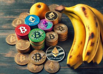 Una banana colaboró con la subida de precio de TRX. Fuente: IA Microsoft Designer.