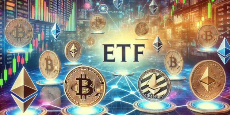 9 empresas han realizado en total 16 solicitudes para emitir sus propios ETF este año. Fuente: Dall-E.