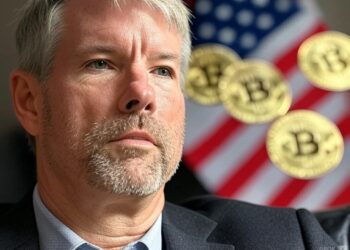 Michael Saylor es el presidente de MicroStrategy, la empresa pública con más BTC en sus tenencias.. Fuente: Grok.
