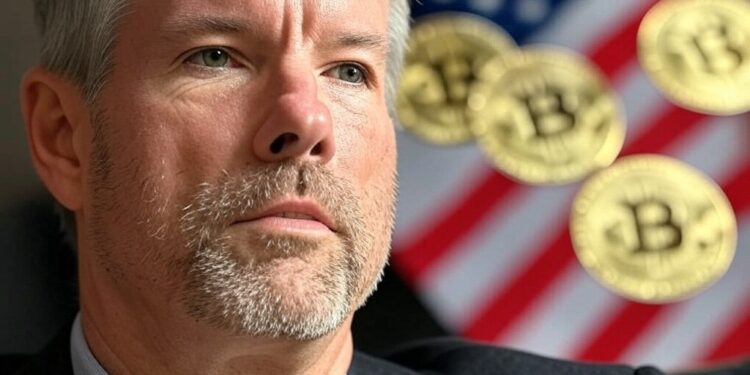 Michael Saylor es el presidente de MicroStrategy, la empresa pública con más BTC en sus tenencias.. Fuente: Grok.