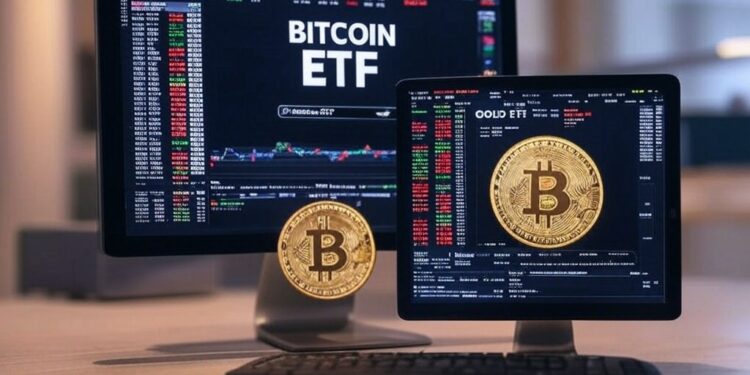 El próximo año los ETF de bitcoin podrían superar los del oro. Fuente: Grok.