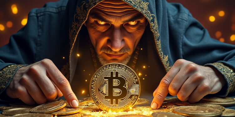 Imagen a modo ilustrativo de un "médium" prediciendo el precio de bitcoin. Fuente: imagen generada por CriptoNoticias mediante Grok.