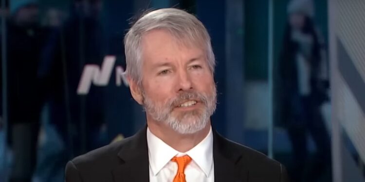 Saylor recordó que MicroStrategy es una empresa que tiene una tesorería de bitcoin. Fuente: CNBC/YouTube.