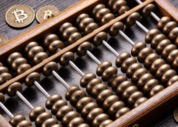 un abaco de bitcoins, estilo dieselpunk