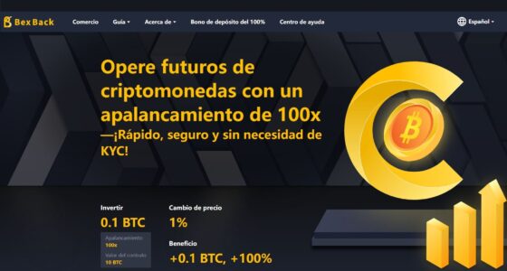 BexBack ofrece bono de depósito 100%, $50 de bienvenida y trading apalancado 100x sin KYC