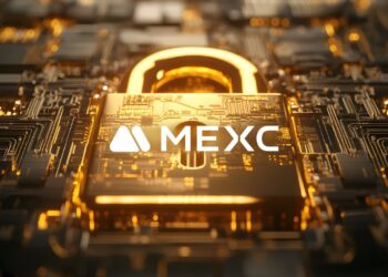 Candado dorado cerrado con el logo de MEXC.