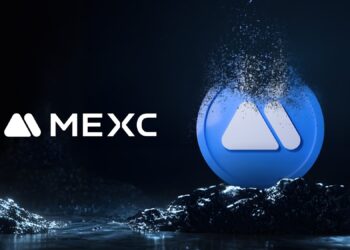 Token MX del Exchange MEXC en color azul y blanco con cenizas encima.