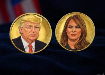 TRUMP y MELANIA son las criptomonedas oficiales del presidente de EE. UU. y la primera dama. Fuente: imagen generada mediante Grok, por CriptoNoticias