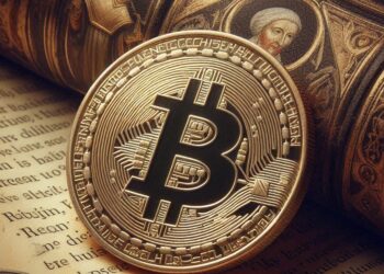 bitcoin sobre un libro de historia, estilo escolastico