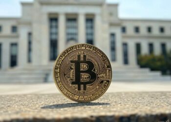 Bitcoin suele reaccionar con alta volatilidad ante todos los anuncios de la Fed sobre tasas de interés. Fuente: Imagen generada mediante Grok, por CriptoNoticias.