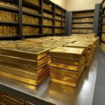 reservas de oro acumuladas en el interior de los bancos centrales.