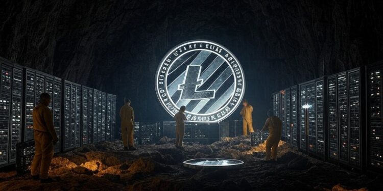 La minería de Litecoin no acompaña la trapada alcista de su precio. Fuente: IA Grok.