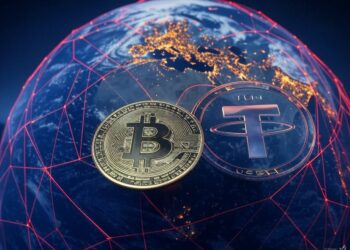 USDT estaría pronto integrada a la red Bitcoin. Fuente: IA Microsoft Designer.