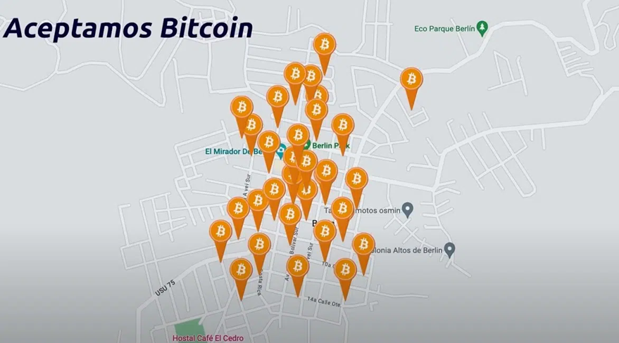 Mapa que muestra los comercios que aceptan Bitcoin en la ciudad de Berlín