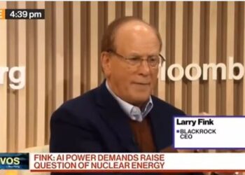 Larry Fink, CEO de BlackRock. Fuente: Captura de pantalla transmisión de Bloomberg TV.
