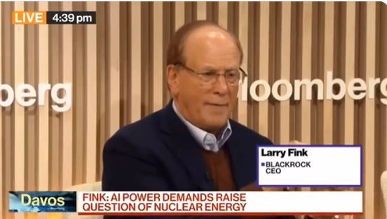 Larry Fink, CEO de BlackRock. Fuente: Captura de pantalla transmisión de Bloomberg TV.