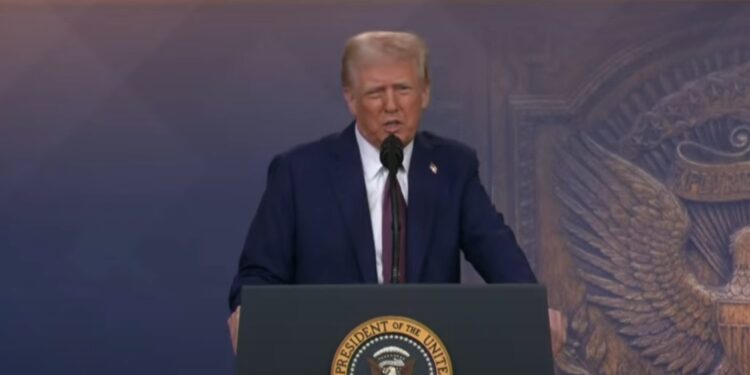 Trump participó virtualmente en el Foro Económico Mundial de Davos. Fuente: White House.