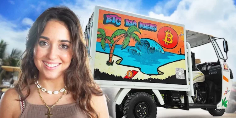 La influencer Isabella Santos impulsa la ciudadelas de Bitcoin en el caribe mexicano. Fuente: BTC Isla.
