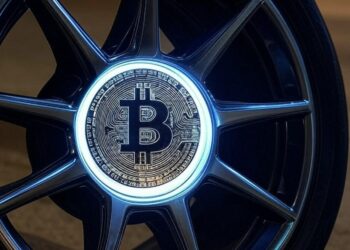 una rueda con un bitcoin