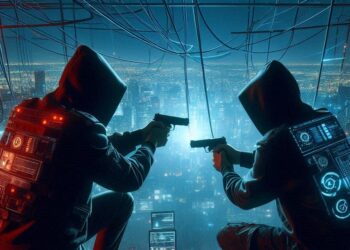 Una guerra entre hackers, estilo neopunk