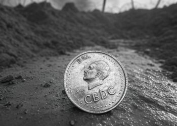 una moneda de banco central CBDC en un trinchera de guerra de la segunda guerra mundial, vista isometrica en blanco y negro. Generar imagen