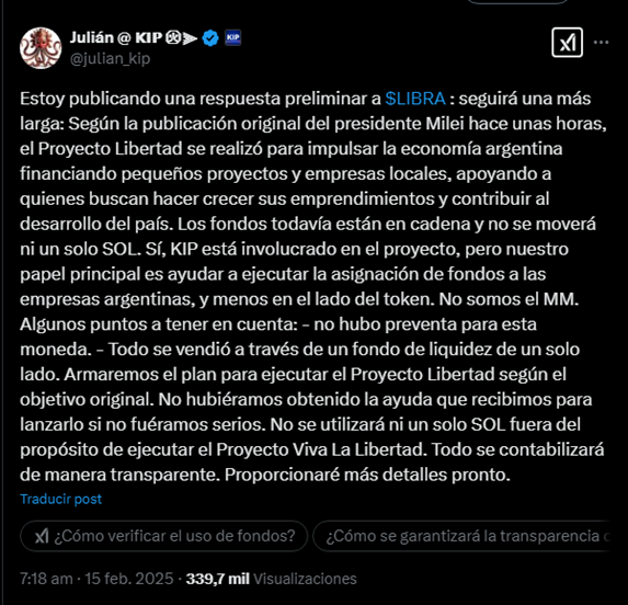El CEO de KIP defiende que los fondos se utilizarán para los fines originales.