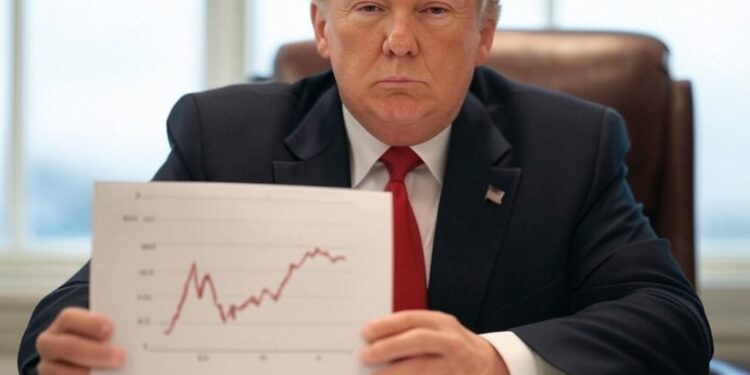 Luego de generar un movimiento al alza, Trump estaría generando un comportamiento contrario en el precio de bitcoin. Imagen: Grok/X.