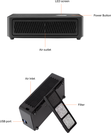En la imagen, una señalización de las partes del Avalon Nano.