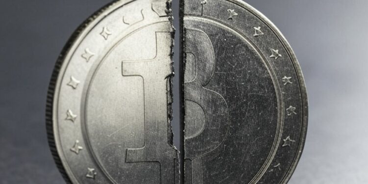 una memecoin rota por la mitad