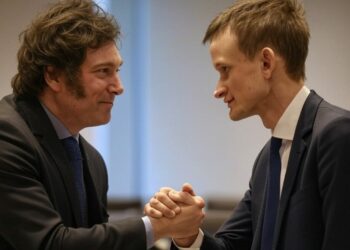 Milei y Buterin se mostraron apoyo mutuo. Fuente: Inteligencia Artificial / Grok.