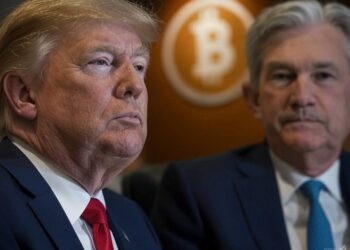 Las medidas de Trump y Powell pueden impactar en el mercado de bitcoin. Fuente: Grok.