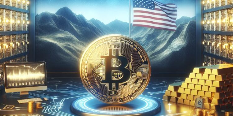 Estados Unidos tendría en el futuro una reserva de valor en bitcoin y criptomonedas. Fuente: Microsoft Image Creator.