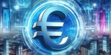 Una imagen elaborada con IA sobre el euro digital.
