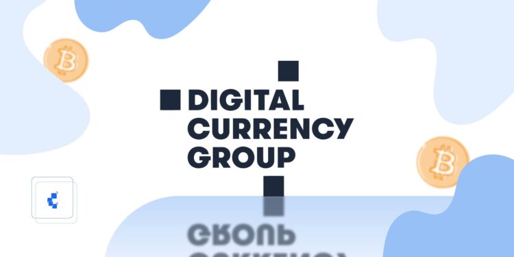 Logo de Digital Currency group en fondo blanco.
