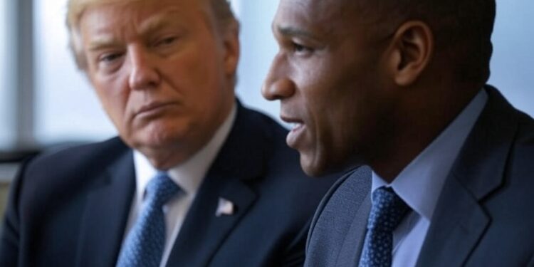 Donald Trump mira fijamente a Arthur Hayes de BitMEX.