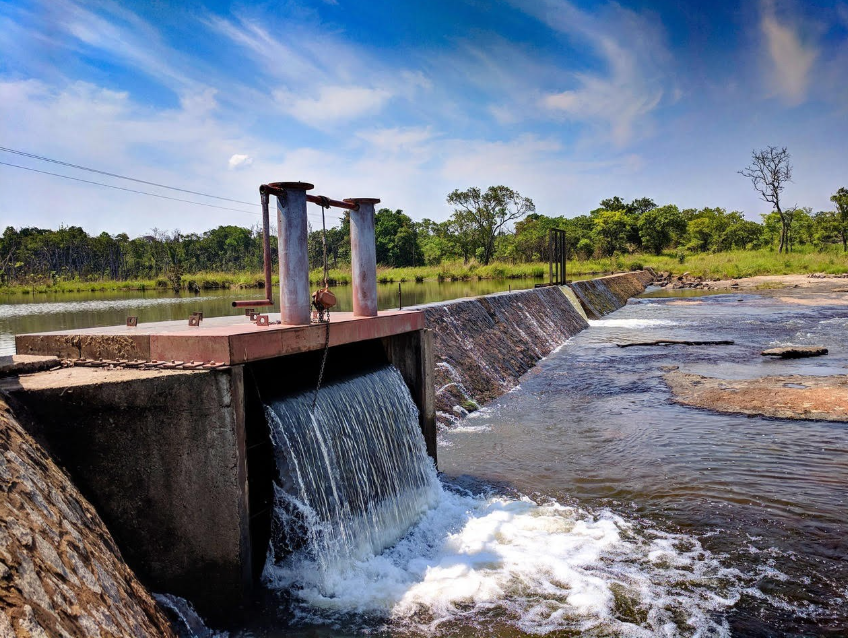 Estructura de la central hidroléctrica de Zengamina en Zambia.
