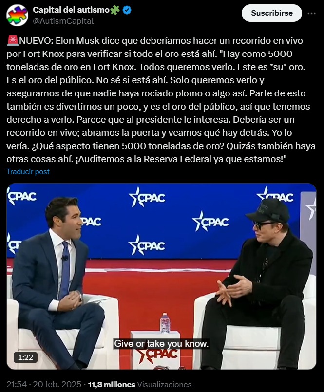 elon musk opina sobre el oro