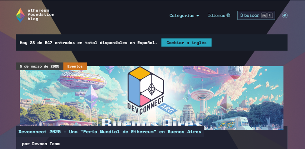 Blog de la Fundación Ethereum.