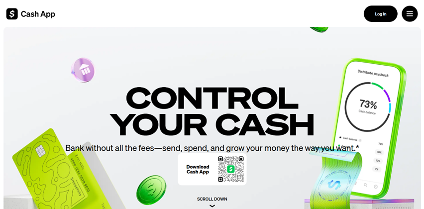 Página web de Cash App.