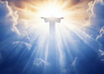 Imagen de Jesucristo en las nubes, durante su segunda venida a la Tierra.