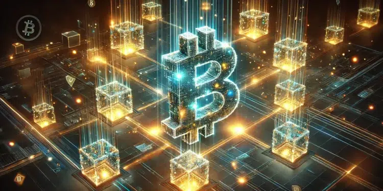 Bloques de la red Bitcoin siendo procesados.