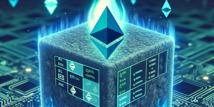 Un bloque de Ethereum procesando transacciones.